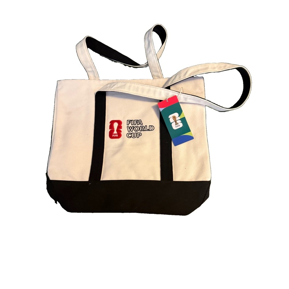 FIFA World Cup 2026 Canvas Tote Bag -  Black Trim with Straps Soccer NWT